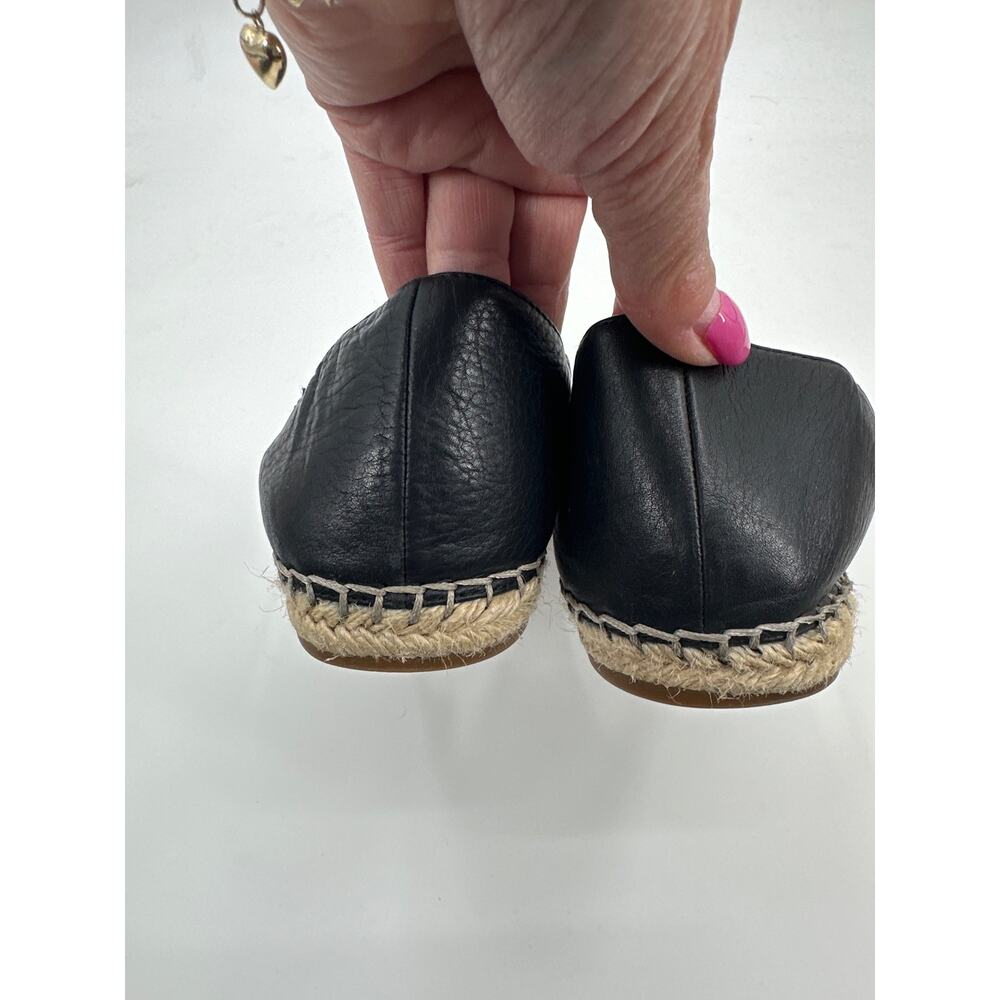 Eileen Fisher Lee black leather espadrille Size 9 - Picture 5 of 8